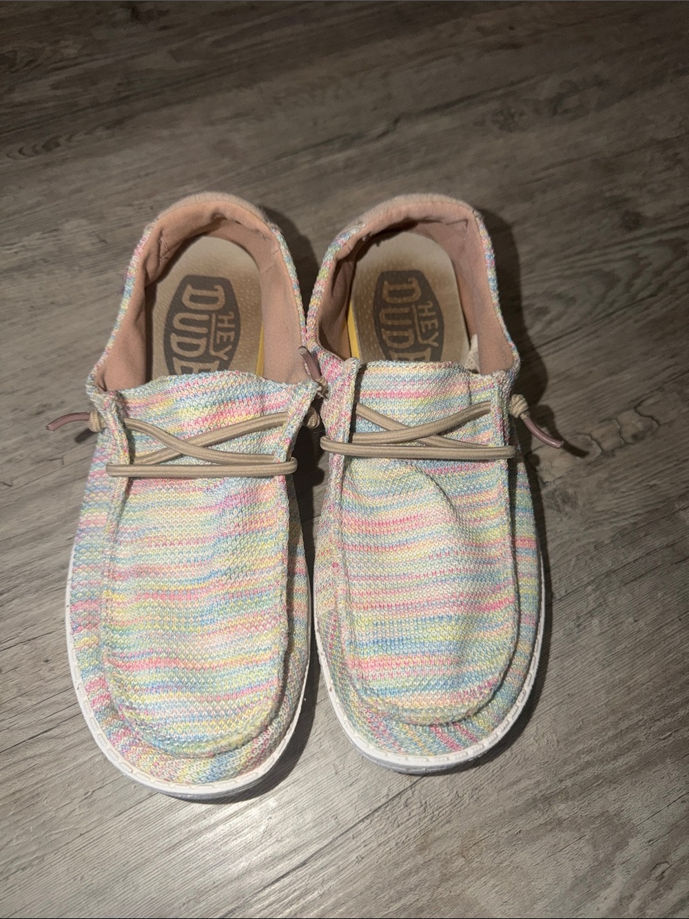 Hey Dude Kids' Pastel Wendy Multicolor Knit Slip-On Sneakers